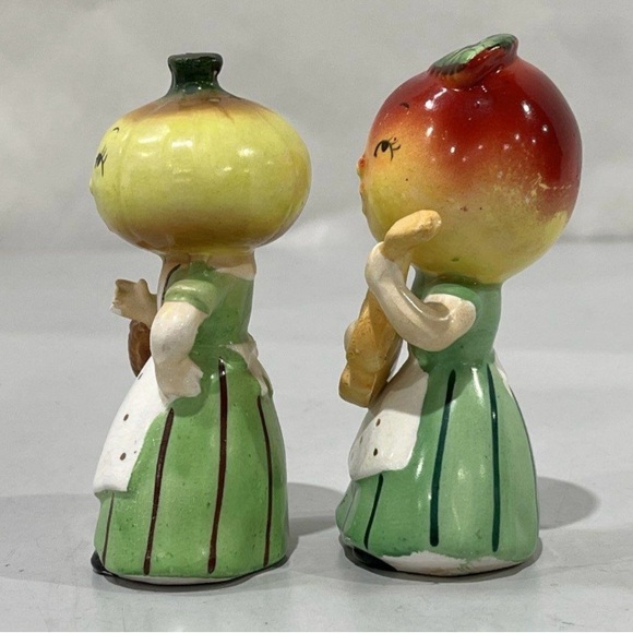 Rare VINTAGE  ANTROPOMORPHIC SALT/PEPPER SHAKERS SET 4" - Picture 4 of 7